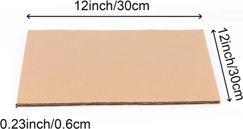 Vista 2 de ZOENHOU 30 hojas de cartón corrugado de 12 x 12 x 1/4 pulgadas, insertos de cartón de una sola pared de 5 capas, separadores cuadrados de cartón