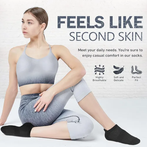 Vista 4 de NEWZILL 3 pares de calcetines de yoga antideslizantes con agarres para mujeres y hombres, calcetines antideslizantes unisex para pilates, barre