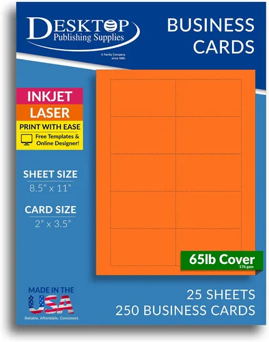 Vista 12 de 250 tarjetas de visita azul brillante de 3.5 x 2 pulgadas, hojas de papel de tarjetas de visita en blanco de colores imprimibles, tarjetas de visita