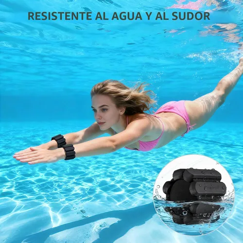 Vista 5 de Pesas de tobillo de muñeca para mujeres y hombres, 2 libras/par, pesas ajustables para brazos, piernas, pilates, pulseras con peso para gimnasio