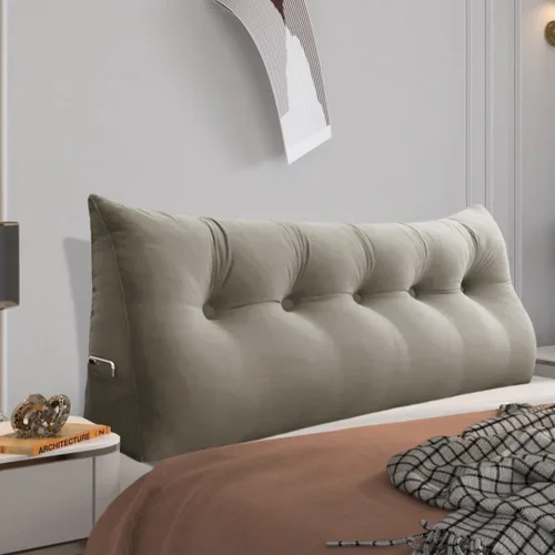 Vista 10 de Almohada de cabecero – Almohada de cama grande 3 en 1 como almohada de lectura de cuña, almohada grande para sofá cama o respaldo de apoyo, almohada