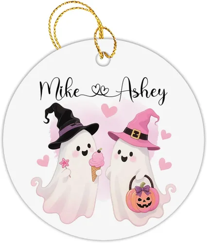 Vista 12 de Adorno personalizado para el primer Halloween en nuestro nuevo hogar 2025, adorno de Halloween personalizado para el hogar con dirección y nombres