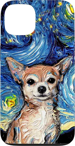 Vista 7 de Aja - Funda para iPhone 17, diseño de perro de noche estrellada, color marrón