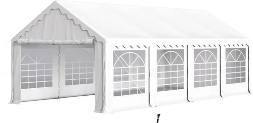 Vista 12 de PHI VILLA Carpa para Fiestas de Servicio Pesado de 20'x16' para Exteriores, Gran Toldo Comercial, Refugio para Eventos de Boda con Paredes Laterales