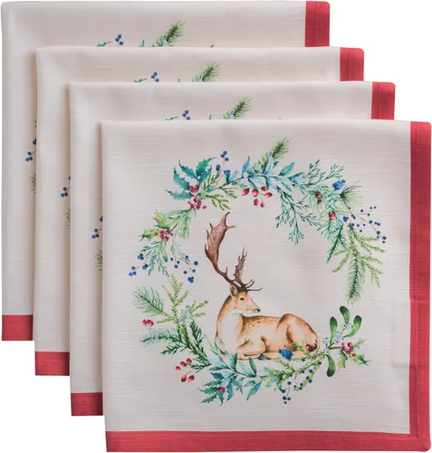 Vista 131 de Maison d' Hermine Juego de 4 servilletas de tela 100% algodón, suaves y duraderas, servilletas cuadradas reutilizables para uso diario, lavables