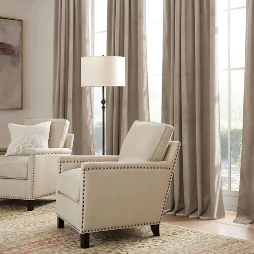 Vista 7 de RYB HOME Cortinas de terciopelo beige camello de 84 pulgadas, cortinas de ventana de 2 capas resistentes con cinta plisada, cortinas opacas