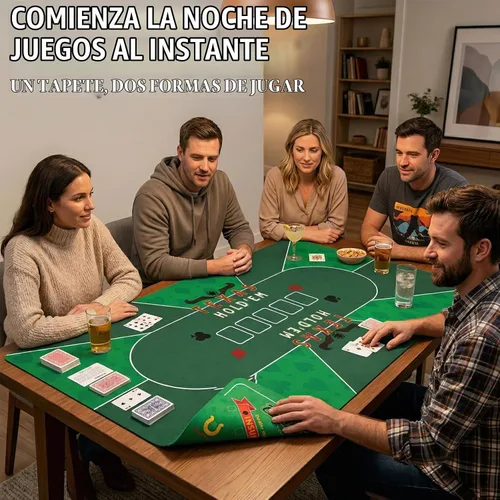 Vista 7 de Tapete de póquer de doble cara de 36”x72” para Blackjack, cubierta de mesa de casino, paño para Texas Hold'em, juego de Blackjack y Texas Hold'em