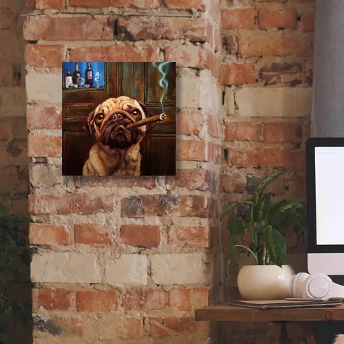 Vista 5 de Epic Graffiti 'Uptown Pug' de Lucia Heffernan, arte de pared en lienzo, 12 x 12 pulgadas