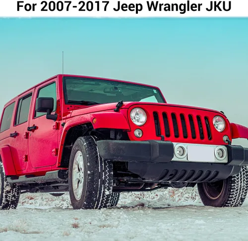 Vista 5 de Hoolcar Adhesivos para ventana de puerta trasera, cubierta de panel de vidrio de aleación de aluminio para Jeep Wrangler JKU 2007-2017, 4 puertas