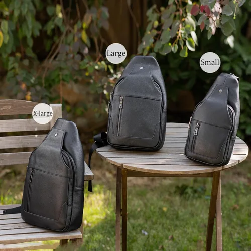 Vista 3 de Polare - Bolso bandolera de piel de vacuno impermeable y casual para hombre