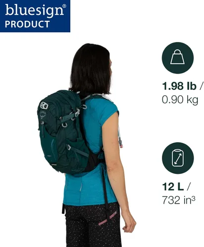 Vista 2 de Osprey Sylva 12L Mochila de ciclismo para mujer con depósito hidráulico, verde Baikal