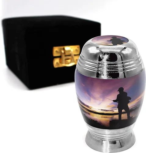 Vista 16 de Urna de Cremación Ángel Azul para Cenizas de Adulto Masculino - Urnas de Cremación Personalizadas para Cenizas de Hombre Adulto Urnas Decorativas