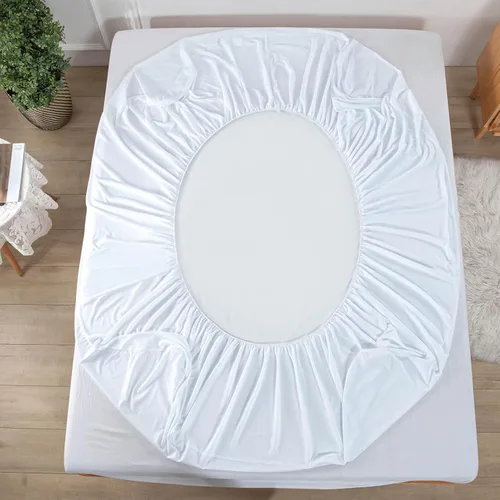 Vista 7 de Kingnex Protector de colchón tamaño individual, impermeable, suave, estilo sábana bajera con falda elástica
