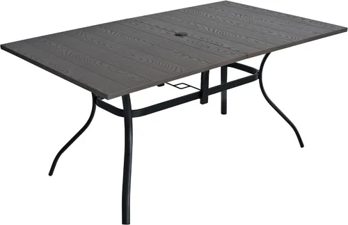 Vista 12 de Anmutig Mesa de patio pequeña cuadrada de 27.5 pulgadas con resistente a la intemperie para comedor al aire libre, color negro