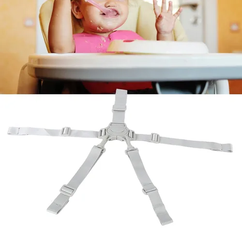 Vista 4 de Cinturón de seguridad de 5 puntos para bebé, correas de repuesto universales ajustables para silla de bebé, material resistente y cómodo