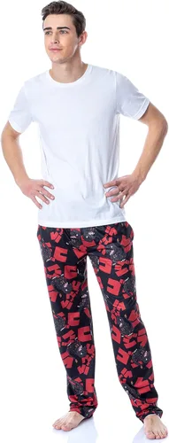 Vista 2 de Godzilla - Pantalones de pijama para hombre, diseño de personajes japoneses y letras japonesas, para adultos