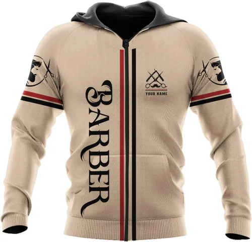 Vista 8 de AOVL - Camisas de peluquería con nombre personalizado 3D para hombres, camisa de peluquería personalizada para hombres y mujeres, camisa