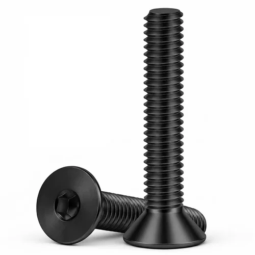 Vista 8 de 3/8-16 x 1 Tornillos de cabeza plana con tuerca de cabeza avellanada, pernos con cabeza avellanada, acero de aleación grado 10.9, rosca completa