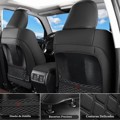 Vista 4 de Huidasource Fundas para asiento de Toyota 4Runner juego completo, protector de asiento impermeable de cuero sintético, protector de cojín de asiento