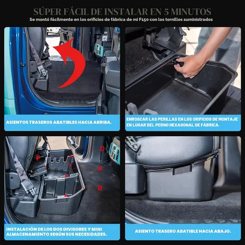 Vista 5 de WHALEMOTOR Almacenamiento debajo del asiento Compatible con Ford F150 (2015-2025) y Super Duty (2017-2025) SuperCrew/Crew Cab, Organizador de carga