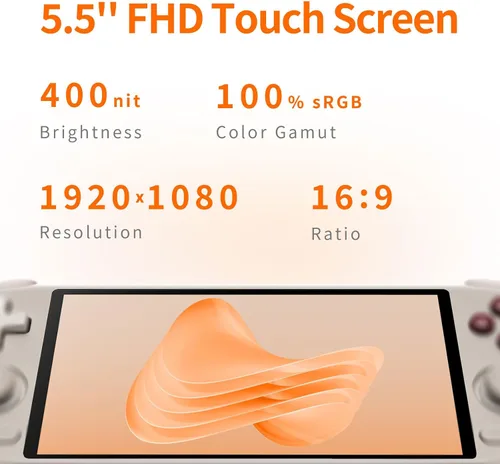 Vista 2 de Mangmi Air X - Consola de juegos, sistema IPS LCD Android 14 de 5.5 pulgadas y consolas de videojuegos con batería de 5000 mAh, con DDR4+64G eMMC