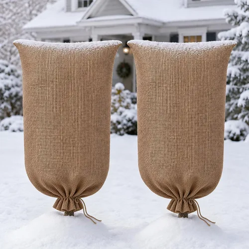 Vista 8 de Bolsas extra grandes de arpillera para plantas de invierno de 79 x