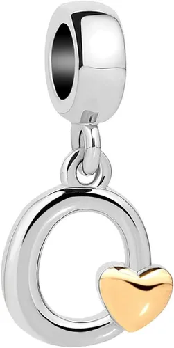 Vista 12 de Abalorio de letra inicial de la A a la Z para pulseras Pandora para mujeres, alfabeto familiar, corazón dorado, Navidad, cumpleaños