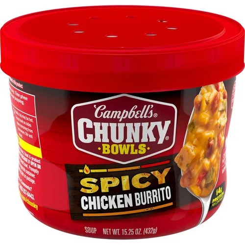 Vista 10 de Campbell's Chunky Sopa de fideos con pollo y pimienta fantasma, lata de 18.6 onzas