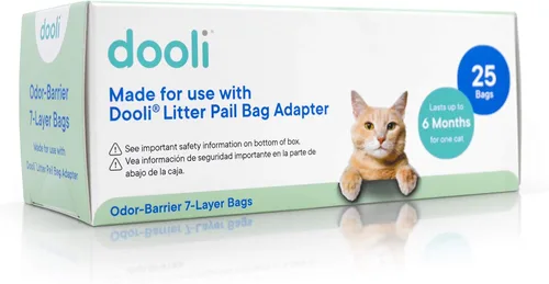Vista 5 de Recambios de cubo de arena para gatos, se adapta a Litter Genie & Plus, rollo de 25 bolsas