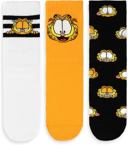 Vista 7 de Garfield Calcetines 3 Pack Adultos Unisex Gato Película Multicolor Calzado