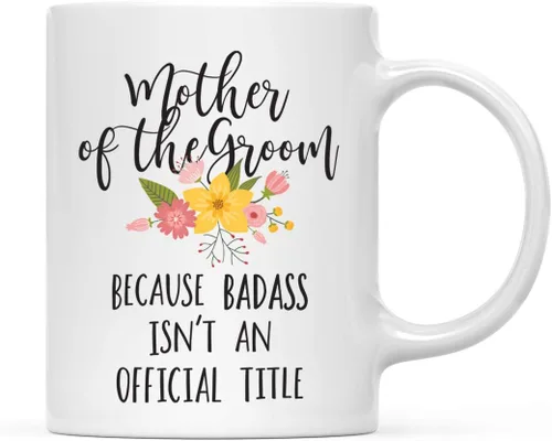 Vista 21 de Andaz Press Taza de café de 11 onzas, regalo de broma, tía porque Badass no es un título oficial, gráfico floral, 1 paquete