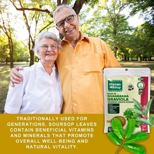 Vista 3 de HANAN MIKHUY Hojas de Guanábana 3.53 oz - Polvo de hoja de guanábana 100% natural de graviola para protección hepática, vitalidad y bienestar
