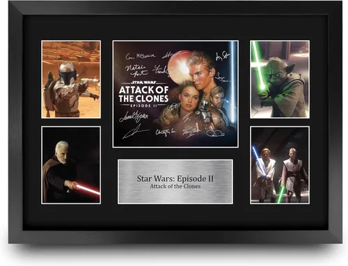 Vista 35 de HWC Trading Star Wars Episodio 1 La Amenaza Fantasma Regalos Presentación Impresa Autografiada Montaje para Fans de Recuerdos de Películas - 16" x