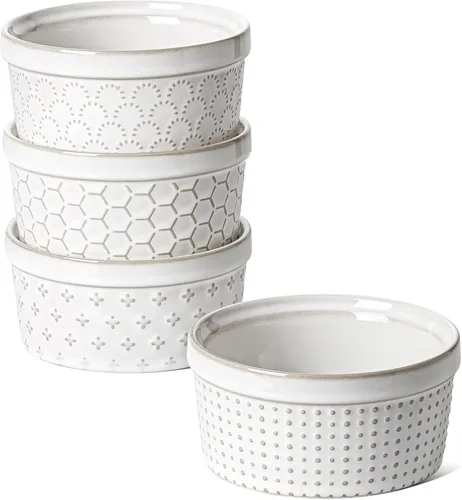 Vista 13 de LE TAUCI Ramekins 2 oz Oven Safe for Creme Brulee, Charcuterie Boards Bowls for Souffle, Small Sauce Bowl, Ceramic Baking Dishes - 3 inch, Set of 4