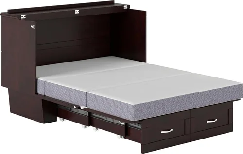 Vista 16 de AFI, Monroe - Cofre de cama matrimonial Murphy con colchón y cajón de 6 pulgadas, color espresso