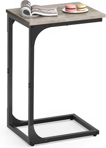 Vista 12 de VASAGLE - Mesa auxiliar en forma de C, mesa lateral pequeña para sofá, mesa de sofá con estructura metálica para sala de estar, dormitorio, mesita