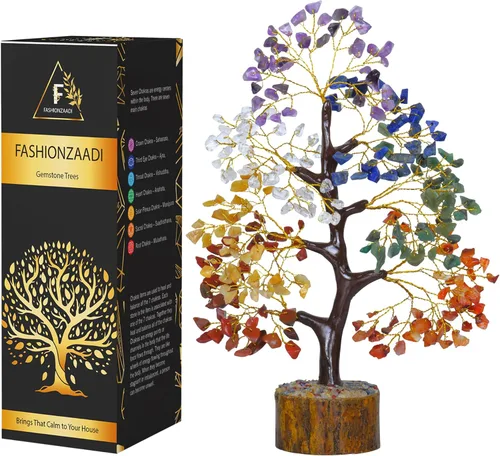 Vista 9 de FASHIONZAADI Árbol de cristal curativo de 7 chakras, árbol de la vida de cristal para decoración del hogar, decoración de escritorio de oficina
