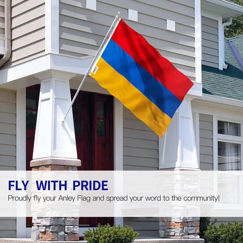 Vista 2 de ANLEY Fly Breeze - Bandera de Armenia de 3 x 5 pies, color vivo y a prueba de decoloración, cabecera de lona y doble costura, banderas