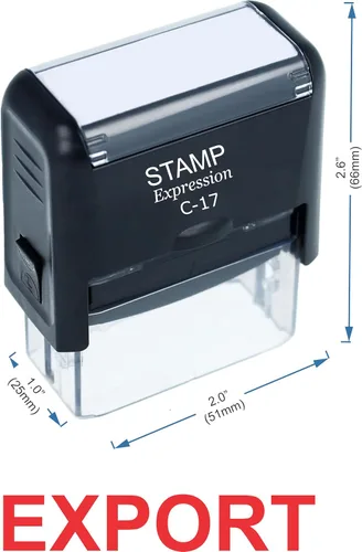 Vista 2 de StampExpression - Sello de goma autoentintado para oficina de exportación - Tinta roja (A-5895)