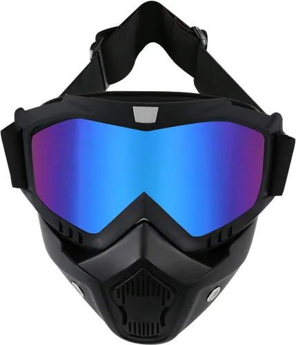 Vista 8 de LJDJ Gafas de motocicleta con máscara extraíble – Gafas de motocross ATV Anti-UV ajustables MX Riding Offroad Ciclismo Moto Gafas protectoras Racing