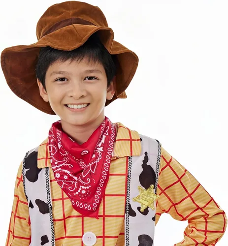 Vista 2 de Varuotu Woody Cowboy - Juego de accesorios de disfraz clásico de vaquero para niños, fiesta de Halloween para niñas y niños pequeños
