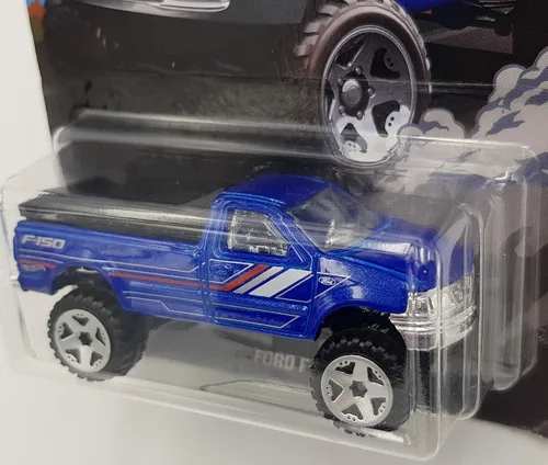 Vista 2 de Hot Wheels Ford Truck Series 8/8 Ford F-150 Blue Diecast Pull-Back Action Toy Truck