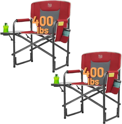 Vista 11 de TIMBER RIDGE Silla de camping de gran tamaño de aluminio, soporte 400lbs