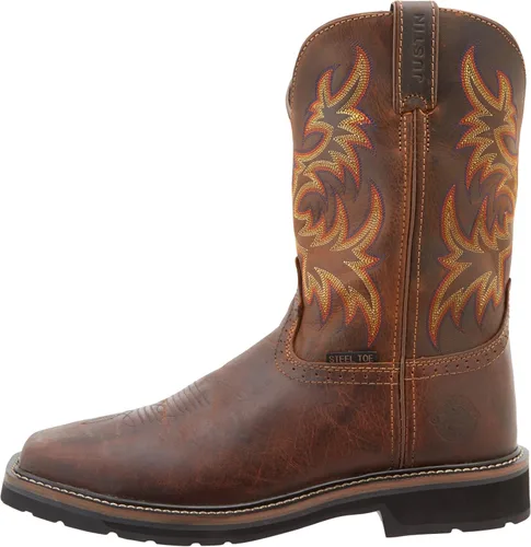 Vista 7 de Justin Original botas de trabajo altas con punta cuadrada de acero para hombre