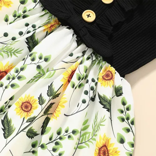 Vista 2 de Vestidos tutú para niñas pequeñas, lindo vestido casual de manga corta para verano, uso diario, hogar, escuela, fiesta, 2-8T