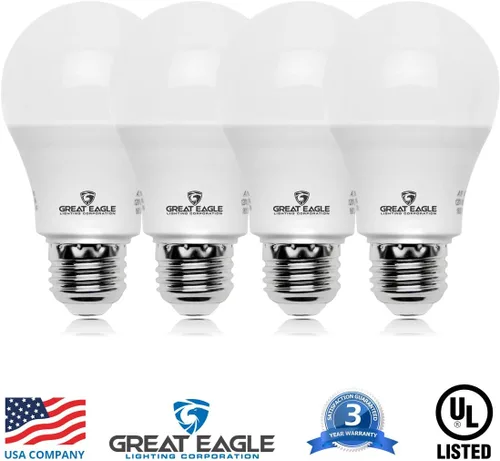 Vista 2 de Great Eagle - Bombillas LED A19 equivalentes a 75 W, certificación UL, color blanco cálido de 2700 K, bombillas LED de 75 W, no regulables, repuesto