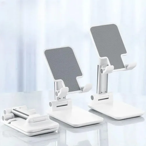 Vista 9 de Soportes ajustables negros para teléfono celular, soporte universal para teléfono portátil, soporte para tableta de escritorio para el hogar Blanco