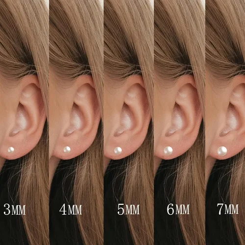 Vista 5 de JINEAR 5 pares de aretes de tuerca para mujer, chapados en oro/plata de 14K, perla, aretes pequeños tipo bola, conjunto de piercing de cartílago 1