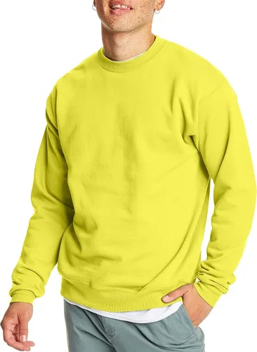 Vista 20 de Hanes Men's Sweatshirt, EcoSmart Fleece Crewneck Sweatshirt, Big & Tall Available, 1 or 2-Pack Marrón (Army Brown)