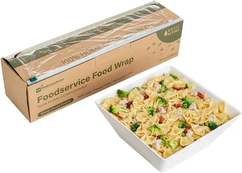 Vista 9 de Restaurantware-Basic Nature - Envoltura de alimentos de 12 x 200 pies, 1 envoltura adhesiva para microondas - con cortador deslizante integrado